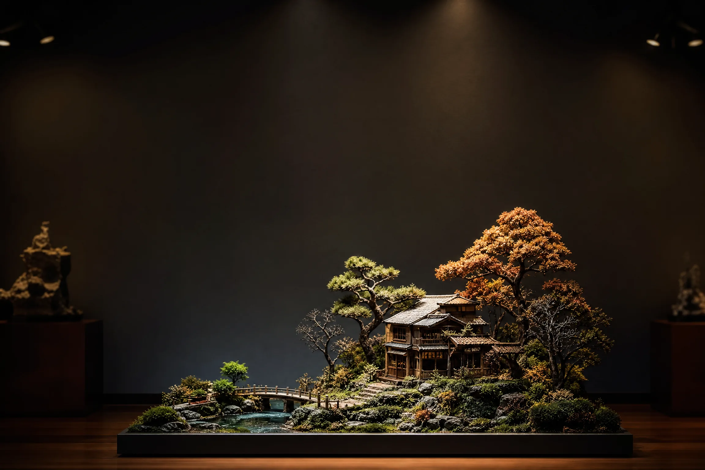 微缩模型艺术展海报背景