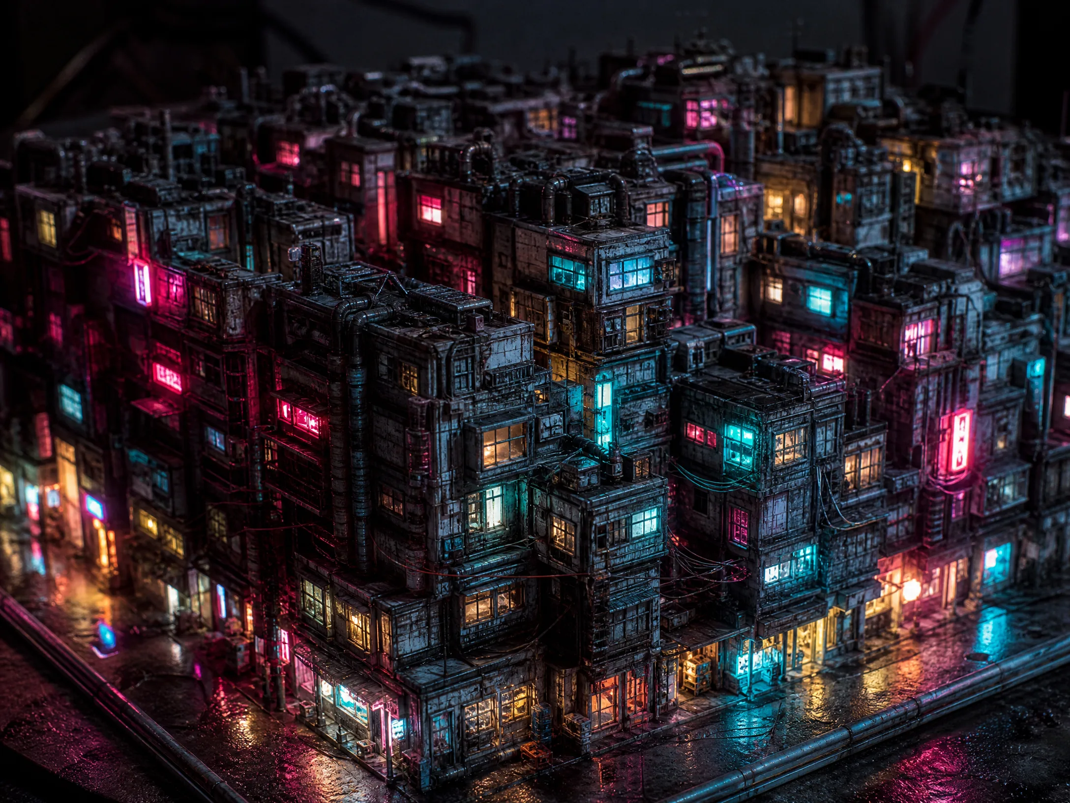 赛博朋克微缩街景